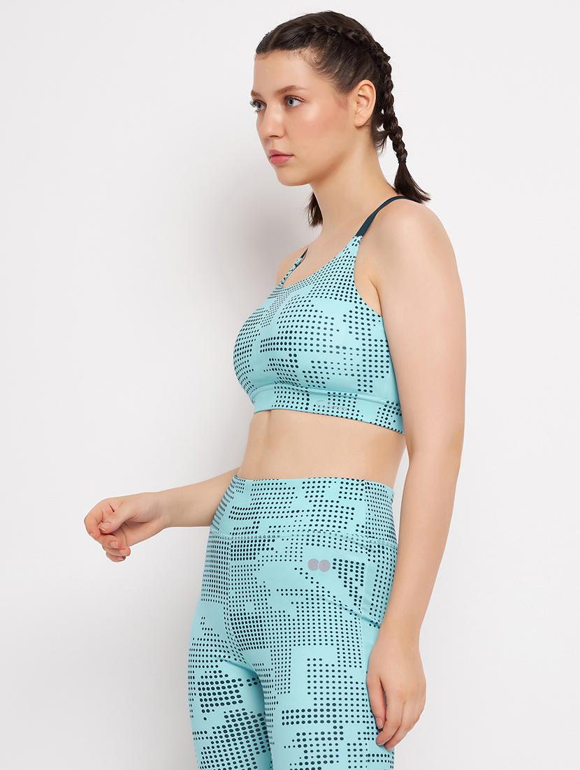 light blue polyester sports bra - 20684188 - Standard Image - 2