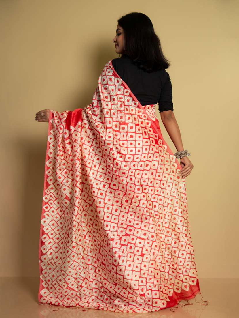 women red handloom saree with blouse - 20684222 -  Standard Image - 2