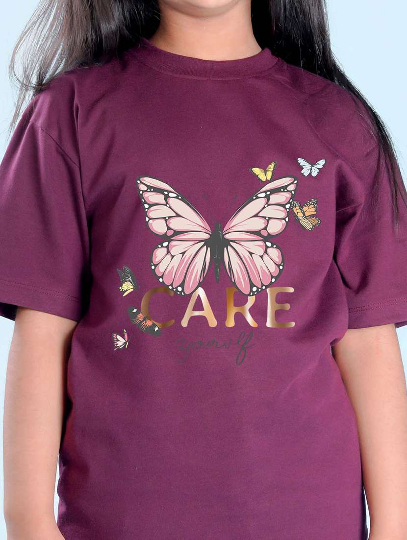 girls graphic printed round neck regular tee - 20684689 -  Standard Image - 2