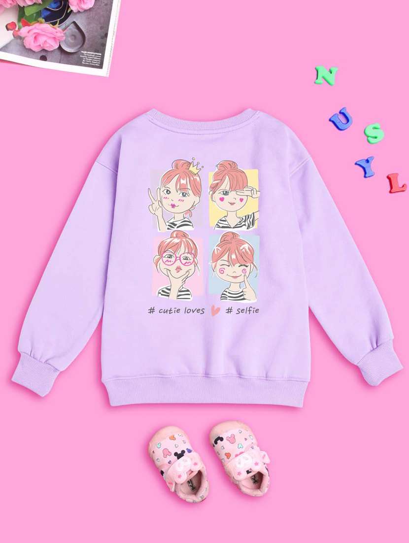 crew neck lavender graphic sweatshirt - 20684907 - Standard Image - 2