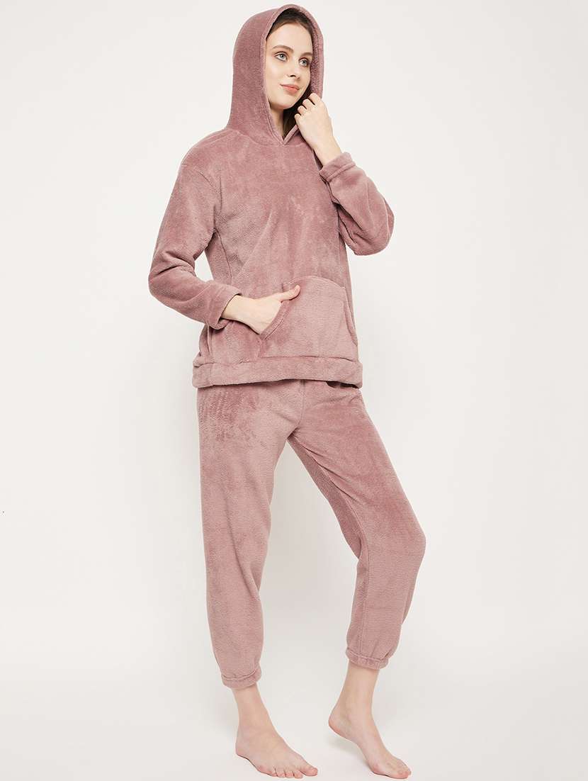 mauve solid pyjama set nightwear - 20685075 -  Standard Image - 2