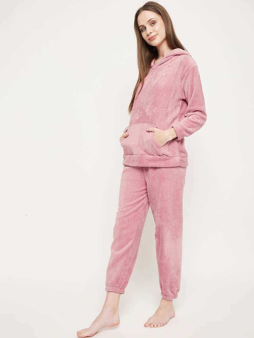 pink solid pyjama set nightwear  - 20685076 -  Standard Image - 2