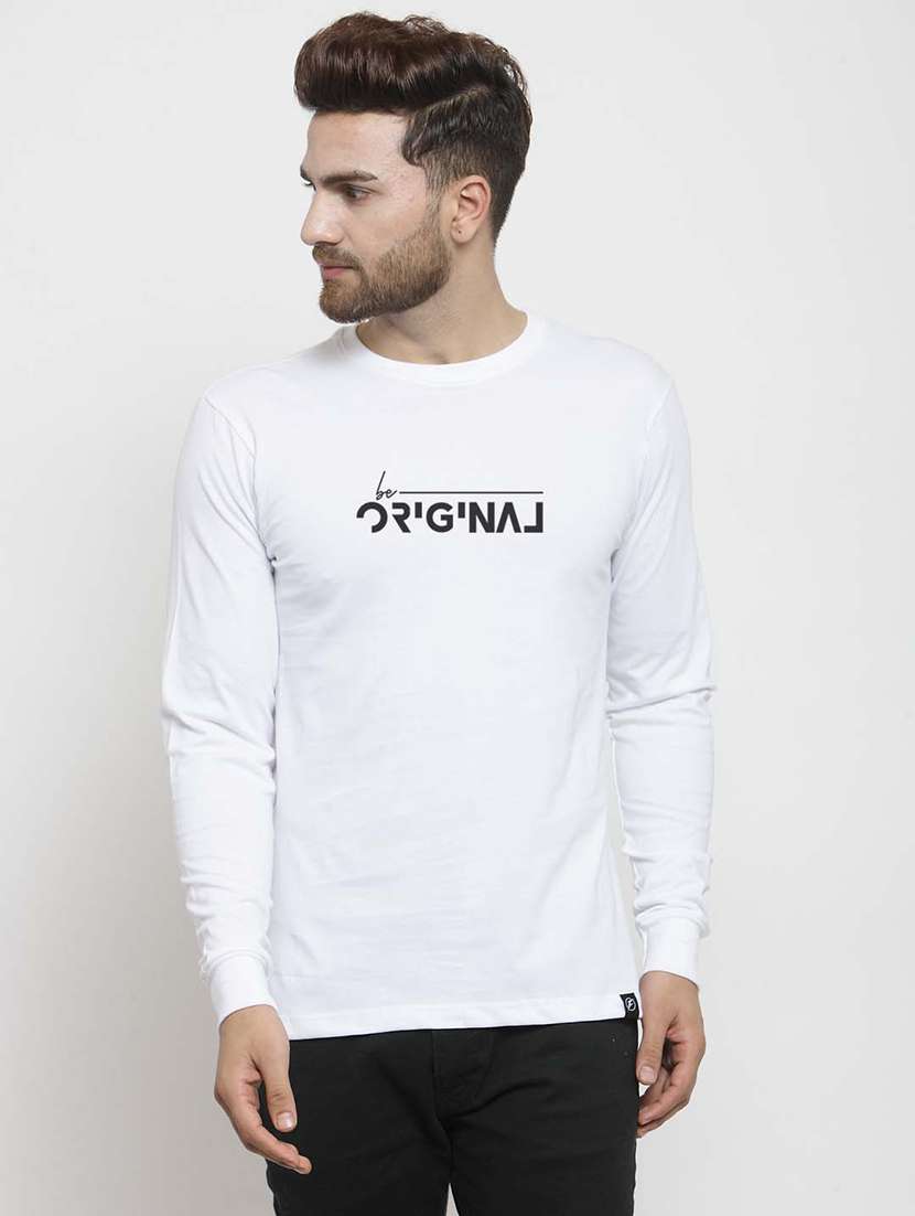 men round neck chest print t-shirt - 20685872 -  Zoom Image - 0