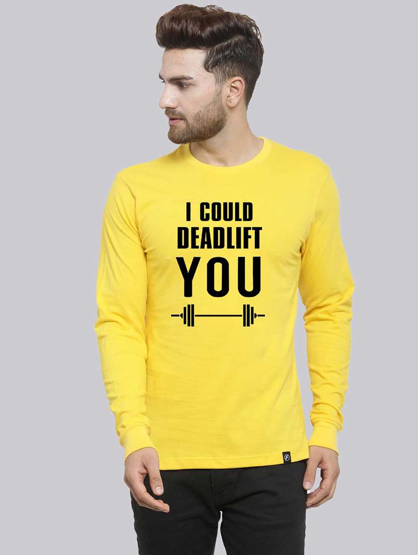 men round neck front print t-shirt - 20685884 - Zoom Image - 0