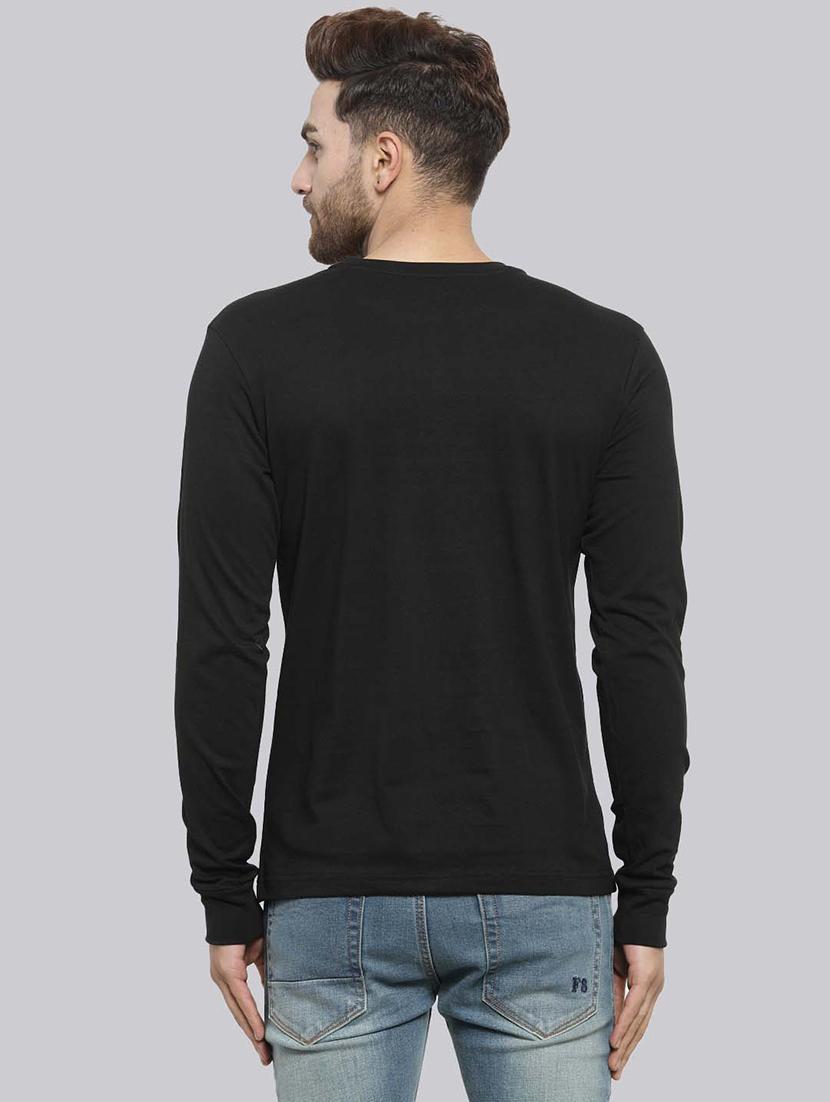 men black typographic full sleeve regular t-shirt - 20685897 - Standard Image - 2