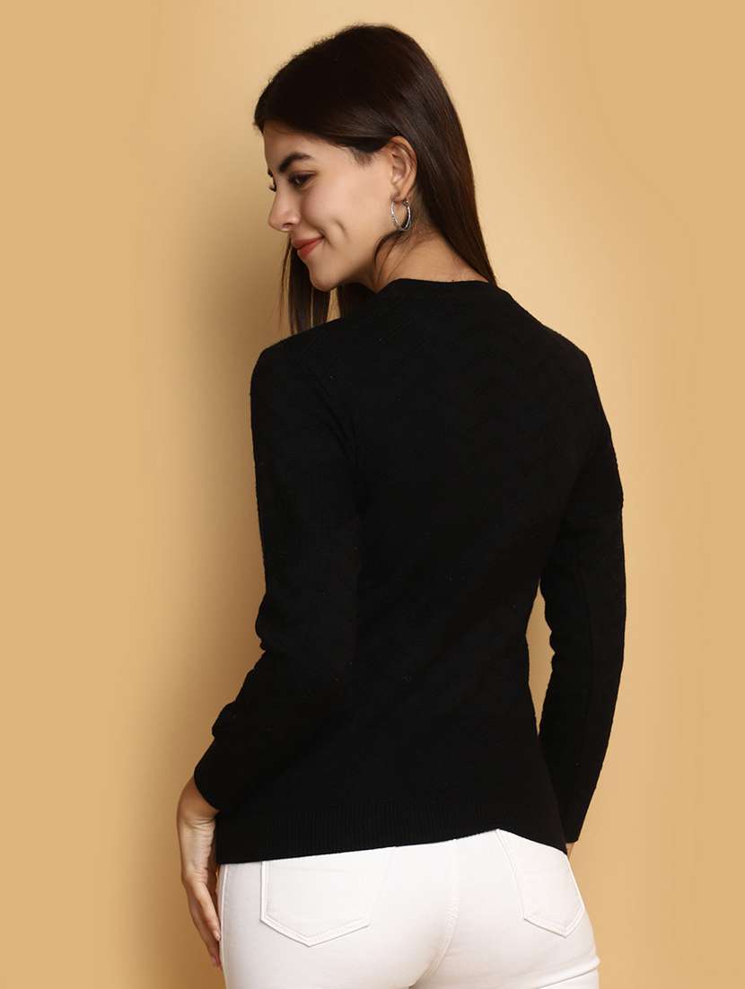 women solid embellished pullover - 20686162 - Standard Image - 2