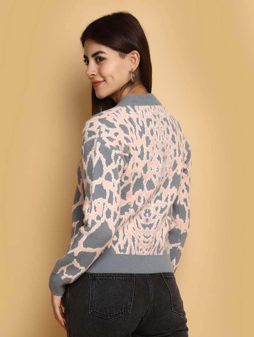 women self designed long sleeves cardigan - 20686188 -  Standard Image - 2