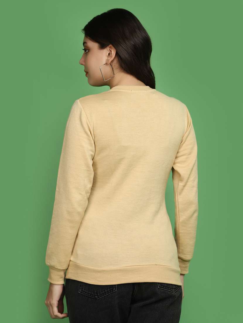 women solid long sleeves pullover - 20686196 - Standard Image - 2