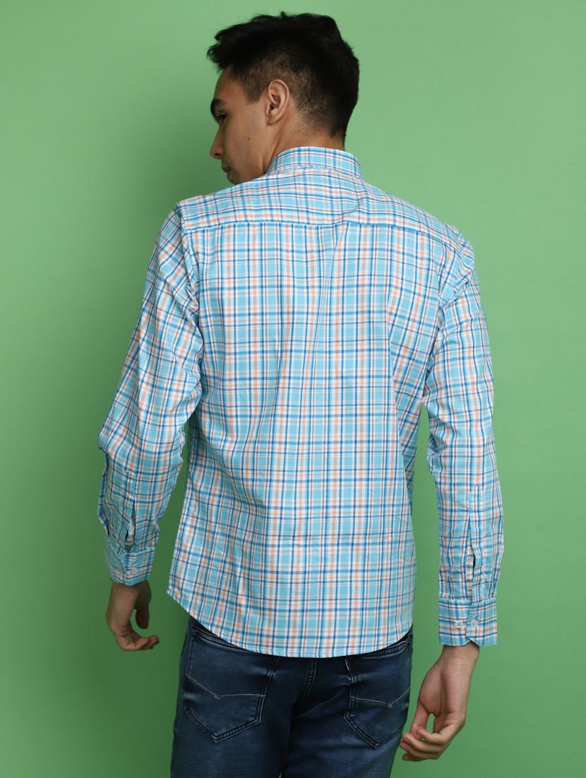 blue cotton casual shirt - 20686247 - Standard Image - 2