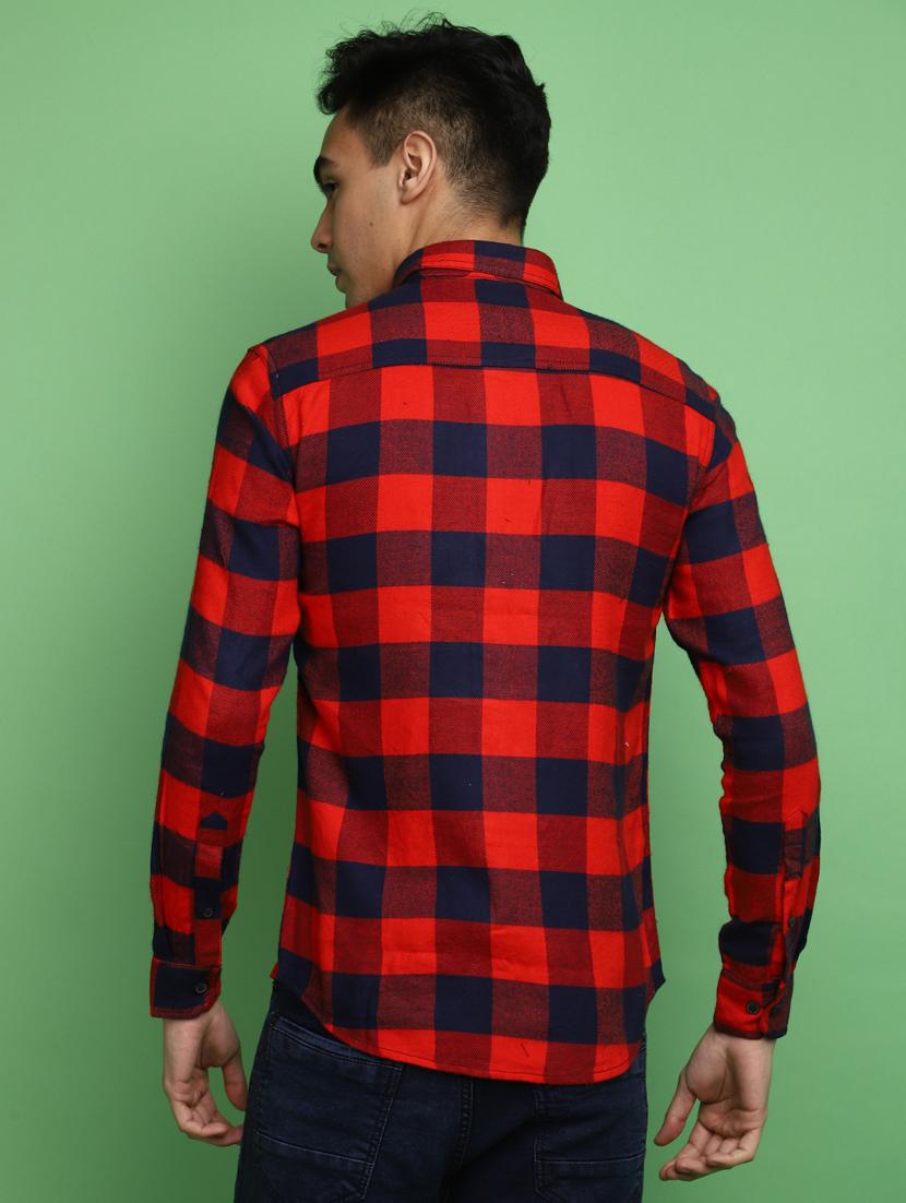red cotton casual shirt - 20686249 - Standard Image - 2