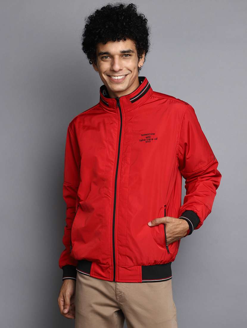 red detailed casual reversible jacket - 20686346 -  Standard Image - 2
