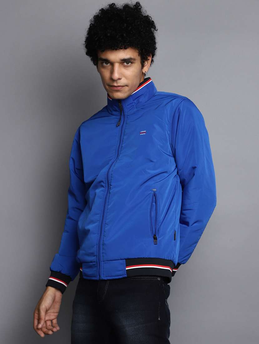 solid blue casual reversible jacket - 20686358 -  Standard Image - 2