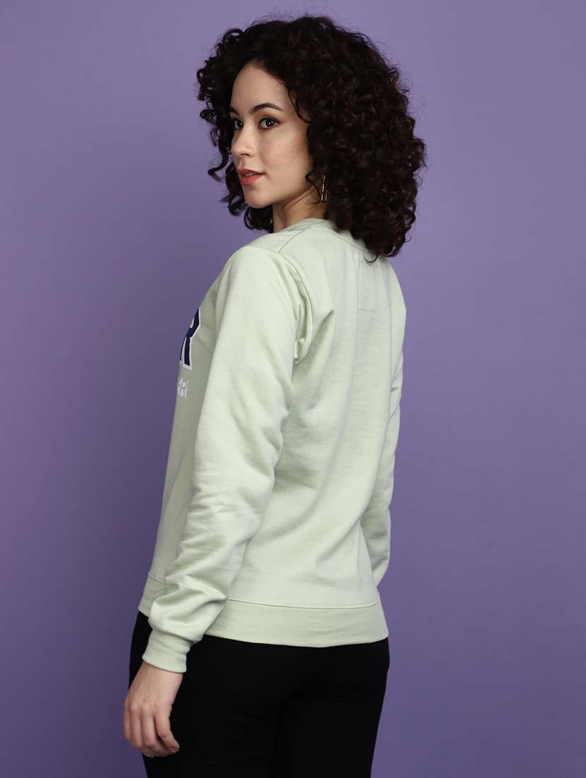 women chest print long sleeve sweatshirt - 20686433 -  Standard Image - 2