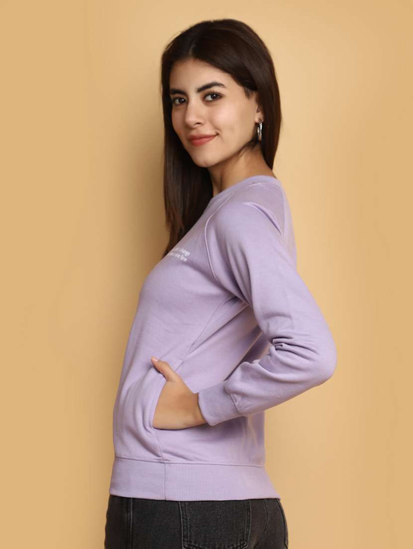 women front print long sleeve sweatshirt - 20686439 - Standard Image - 2