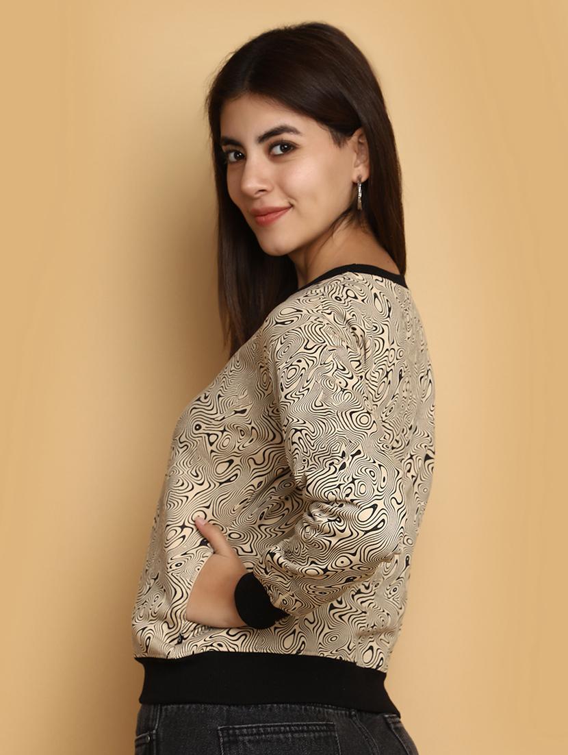 women front print long sleeve sweatshirt - 20686440 - Standard Image - 2