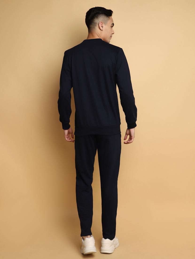 navy blue typographic chest print track suit - 20686555 - Standard Image - 2