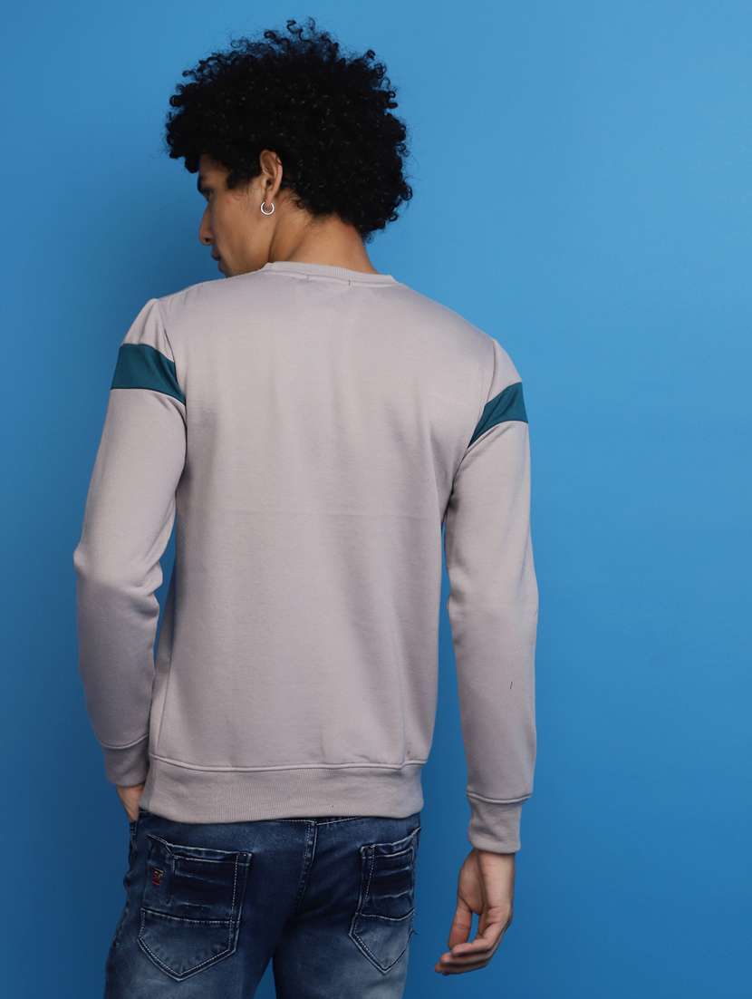 men chest print crew neck sweatshirt - 20686643 -  Standard Image - 2