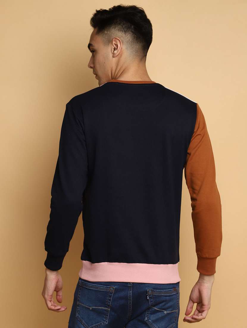 men color block long sleeve sweatshirt - 20686676 -  Standard Image - 2