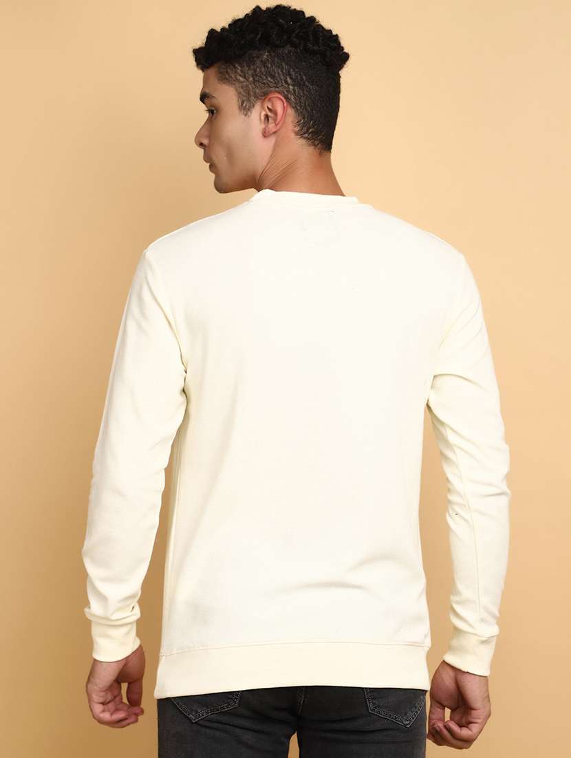 off white cotton plain sweatshirt - 20686713 - Standard Image - 2