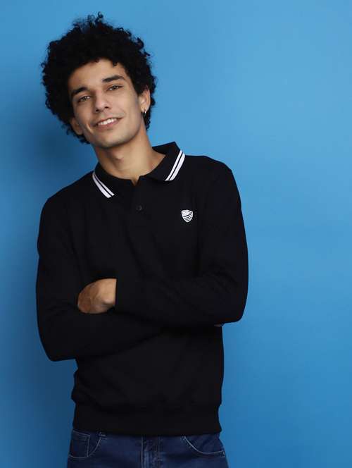 black cotton plain sweatshirt - 20686780 - Standard Image - 0
