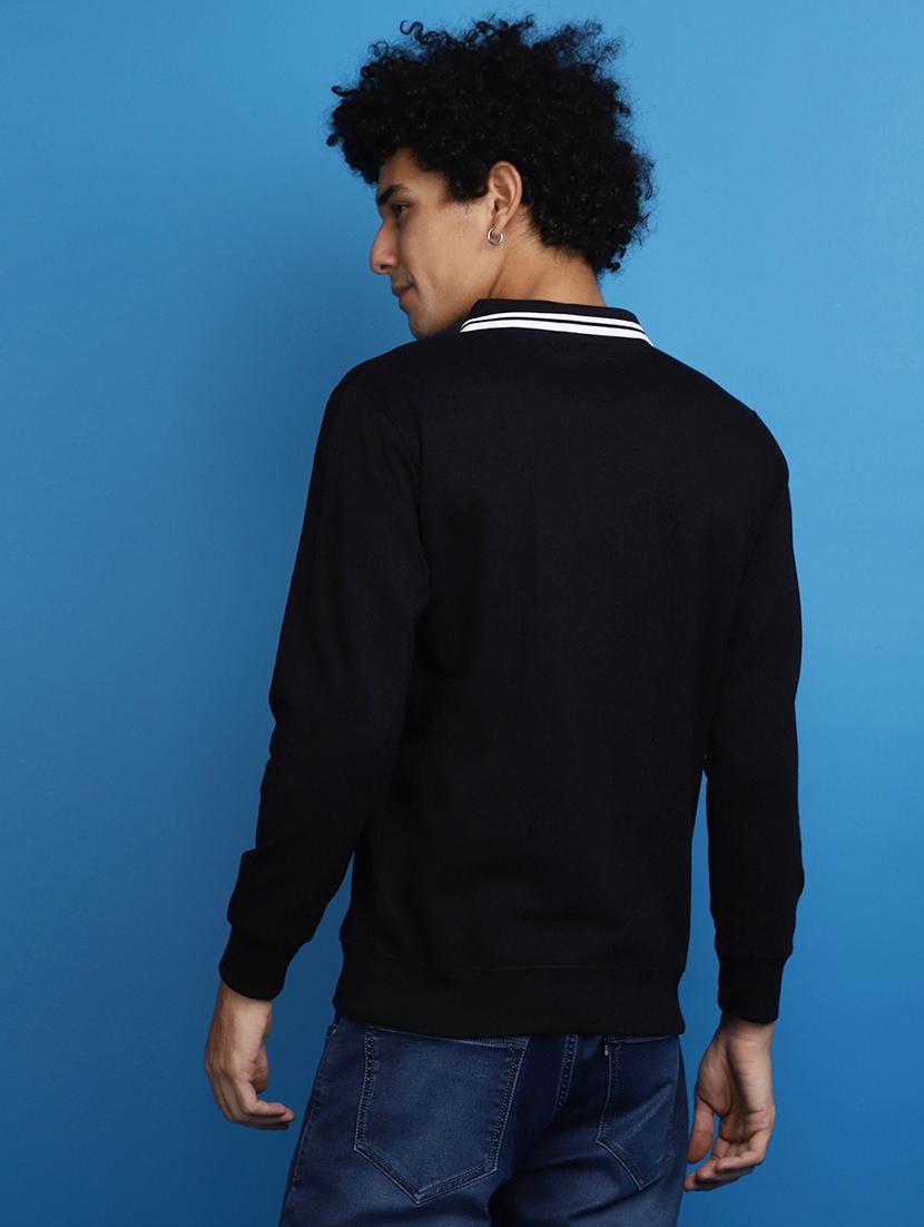 black cotton plain sweatshirt - 20686780 - Standard Image - 2