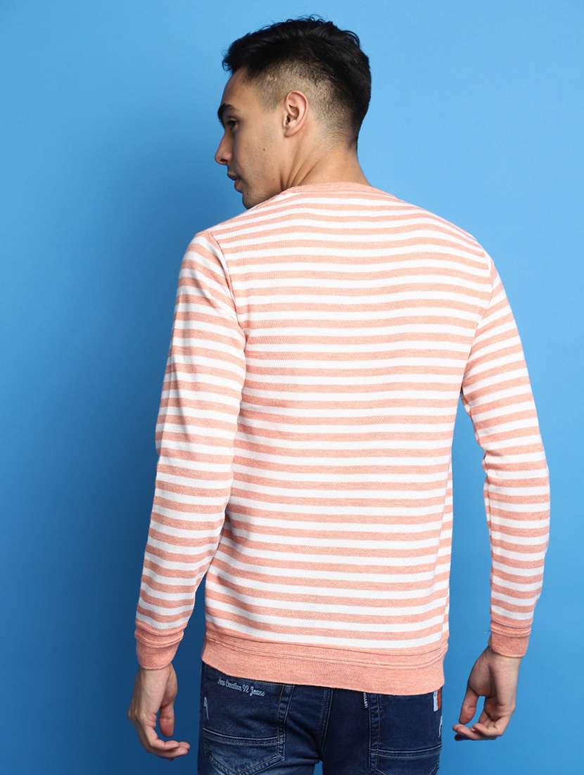 pink striped round neck pullover - 20686794 -  Standard Image - 2