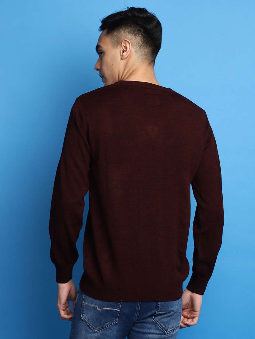 solid maroon v-neck pullover - 20686824 -  Standard Image - 2