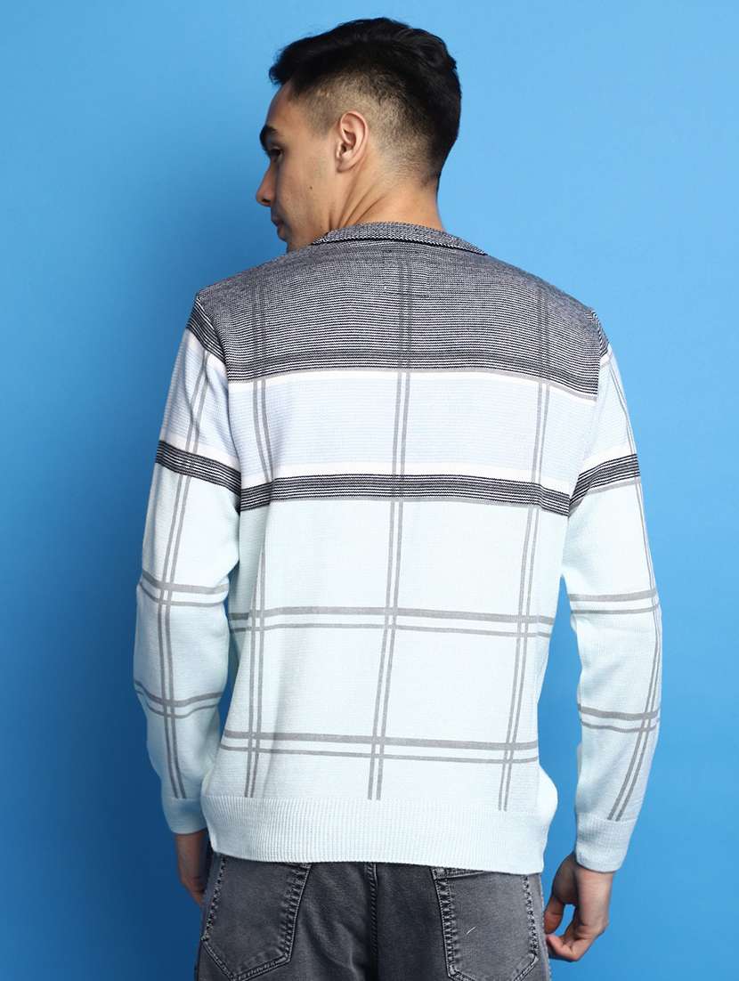 grey printed detailed round neck pullover - 20686829 -  Standard Image - 2