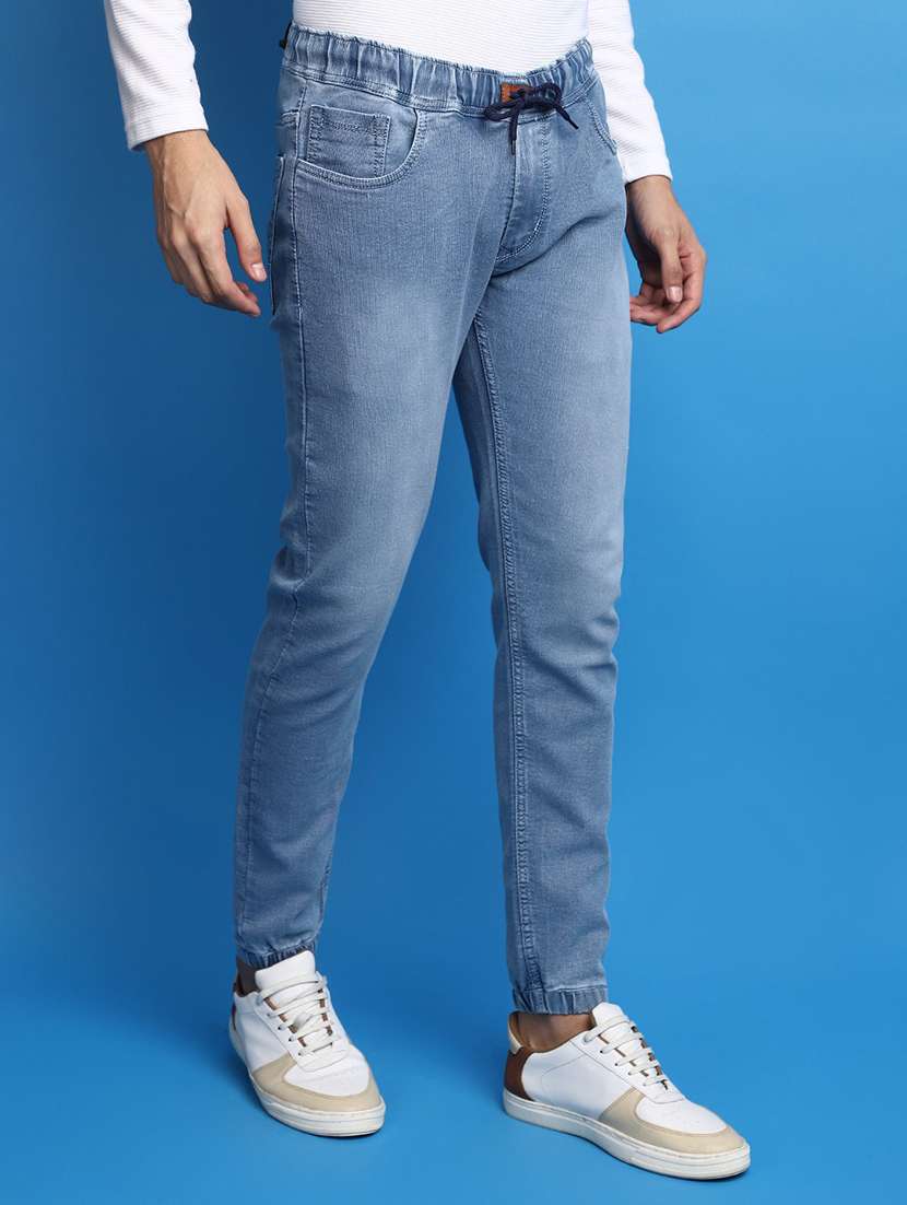 men solid mid rise jogger - 20686899 -  Standard Image - 2