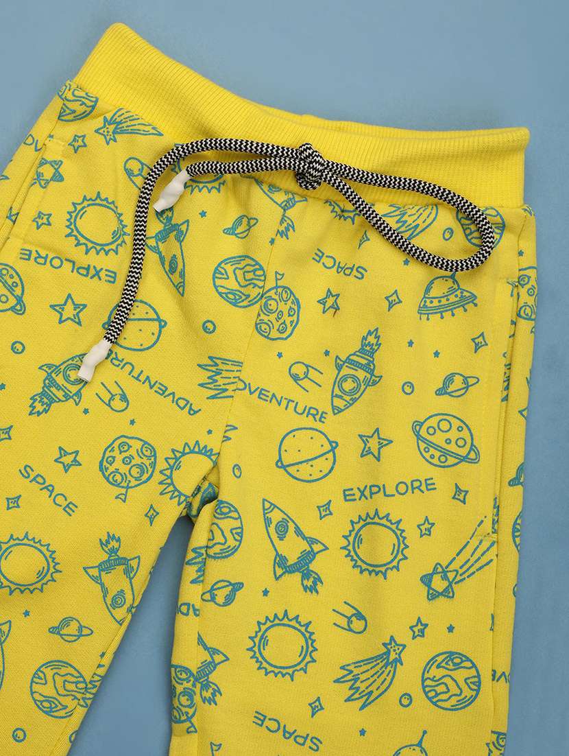 yellow printed joggers - 20687047 - Standard Image - 2