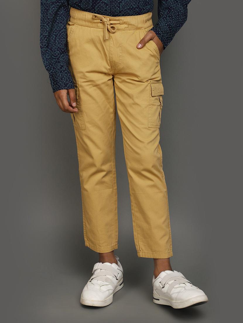 boys mid rise solid cargo trouser - 20687059 - Zoom Image - 0