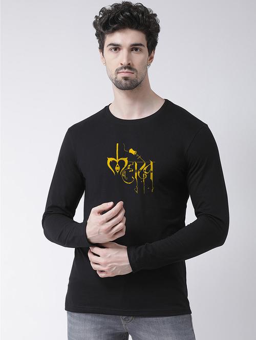 men round neck chest print t-shirt - 20687080 -  Standard Image - 0