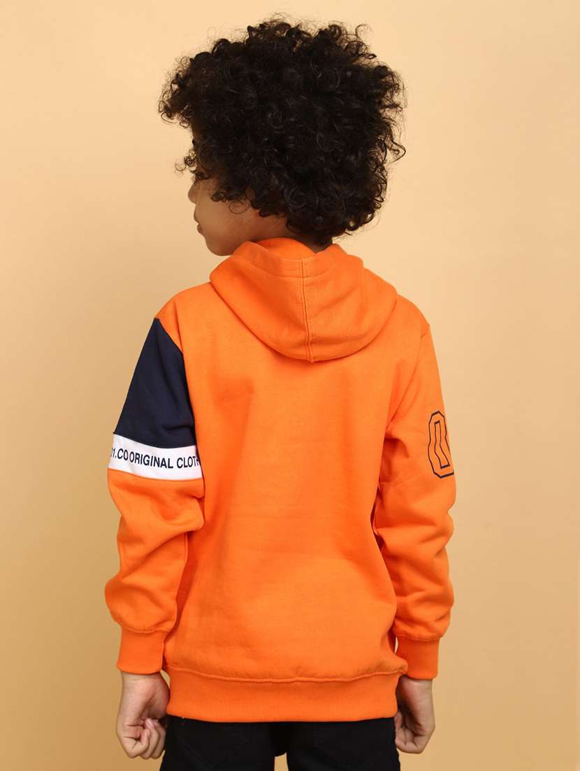 orange cotton blend chest print sweatshirt - 20687184 - Standard Image - 2