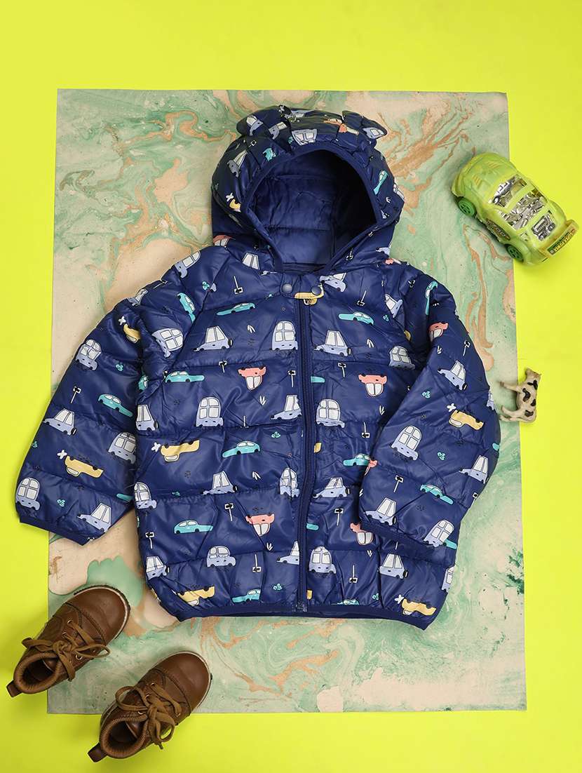 kids quirky printed quilted jacket