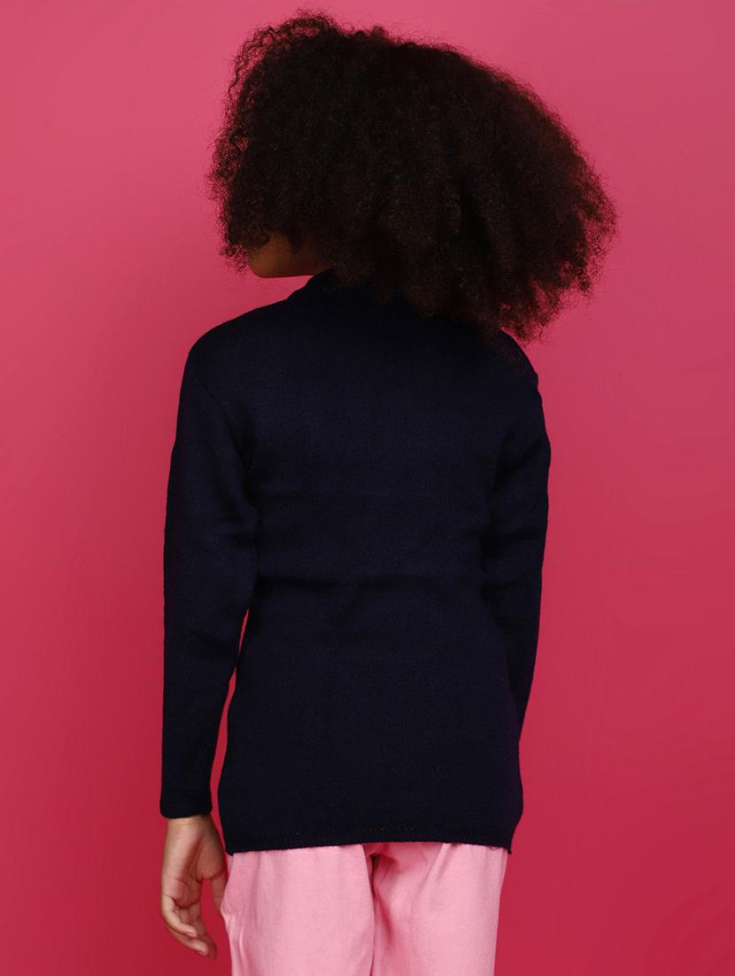 girls long sleeved solid regular sweater - 20687259 - Standard Image - 2