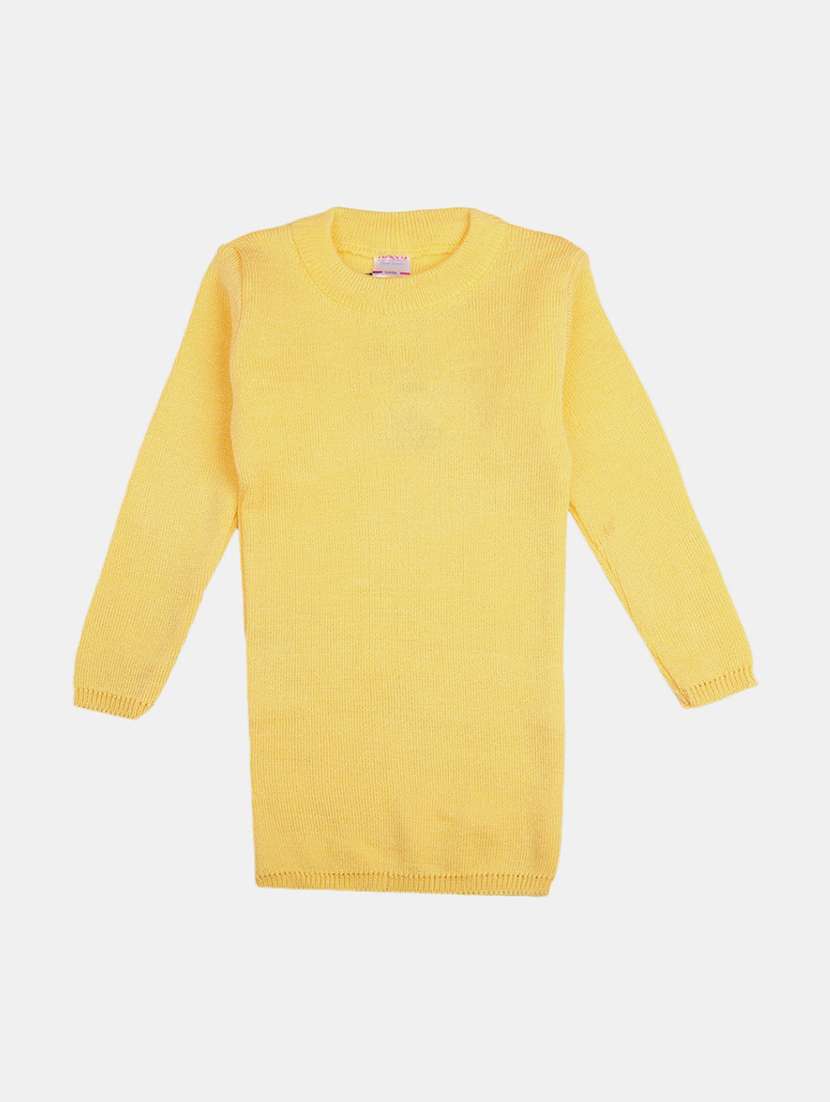 girls long sleeved solid regular sweater