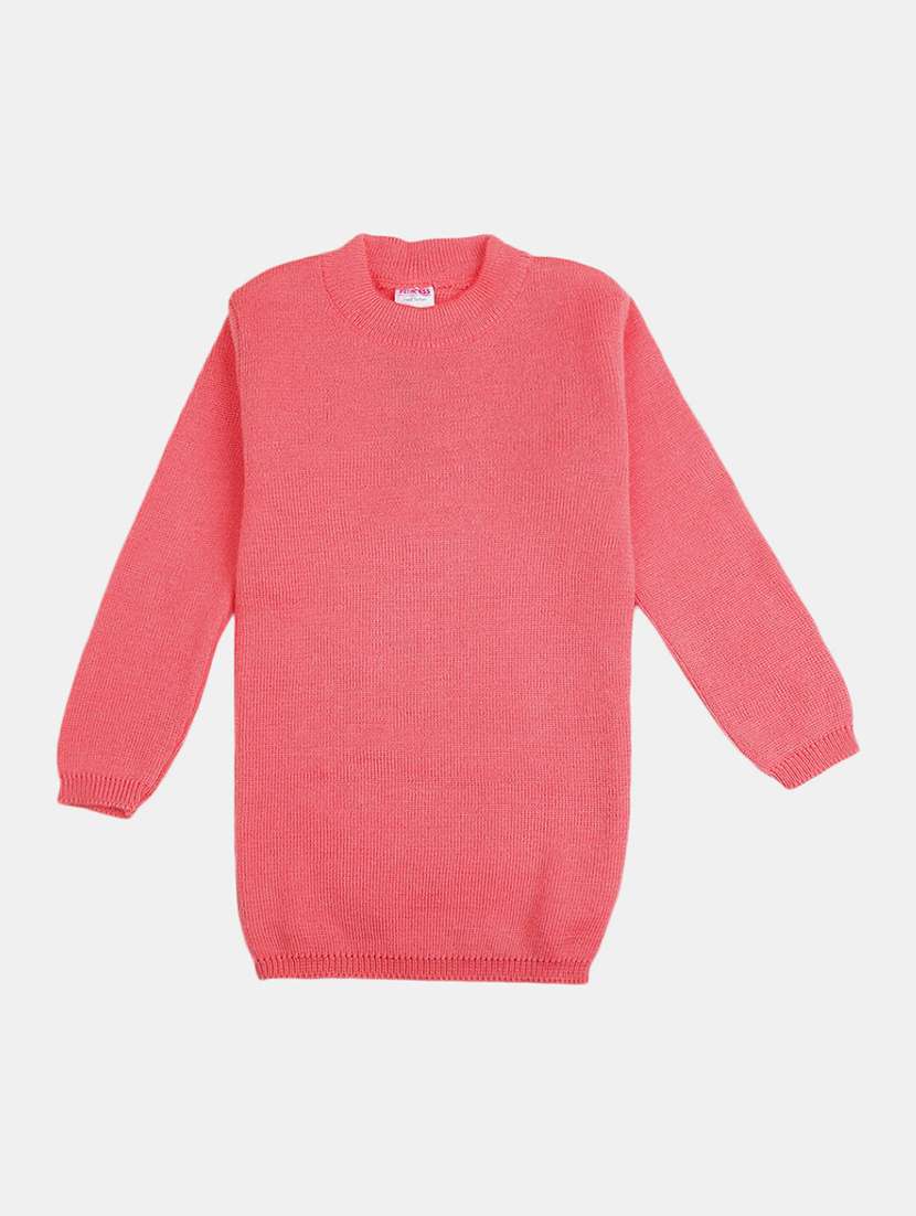 girls long sleeved solid regular sweater