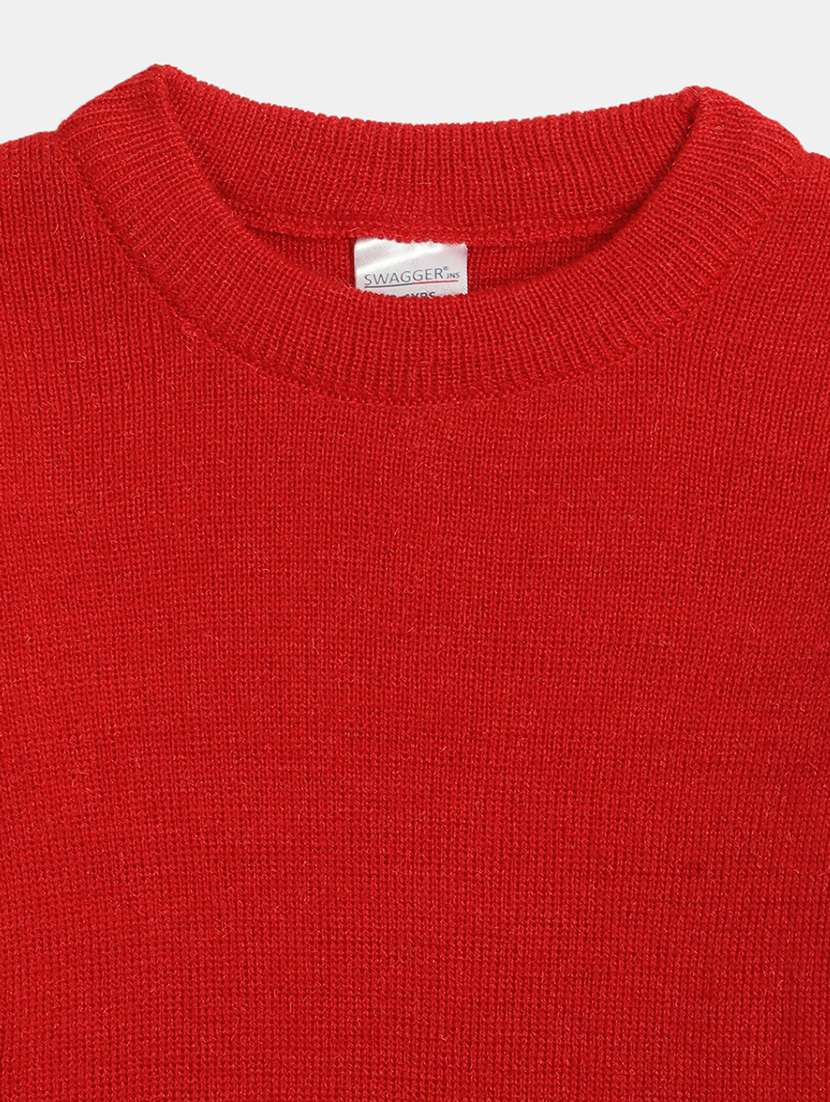 girls long sleeved solid regular sweater - 20687291 -  Standard Image - 2