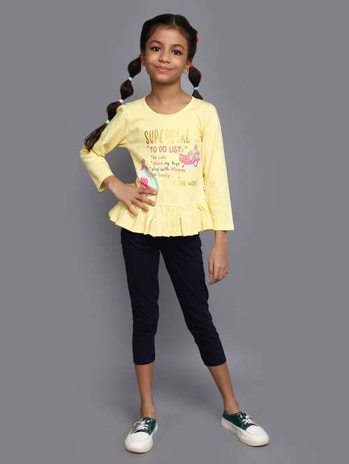 girls typography print full lenght twin set - 20687580 - Standard Image - 0