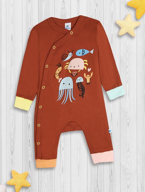 kids graphic print cotton romper - 20687597 -  Standard Image - 0