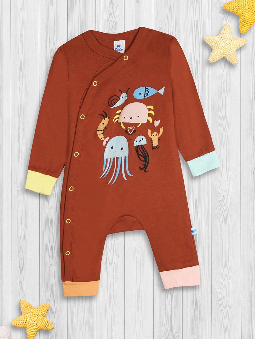 kids graphic print cotton romper - 20687597 -  Zoom Image - 0
