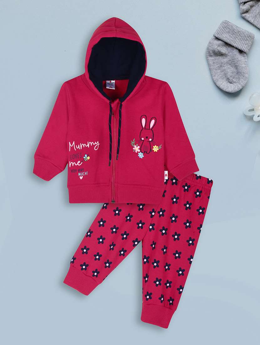 kids printed full lenght twin set