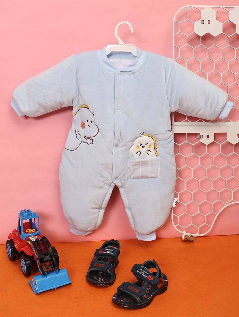 kids velvet full sleeve romper