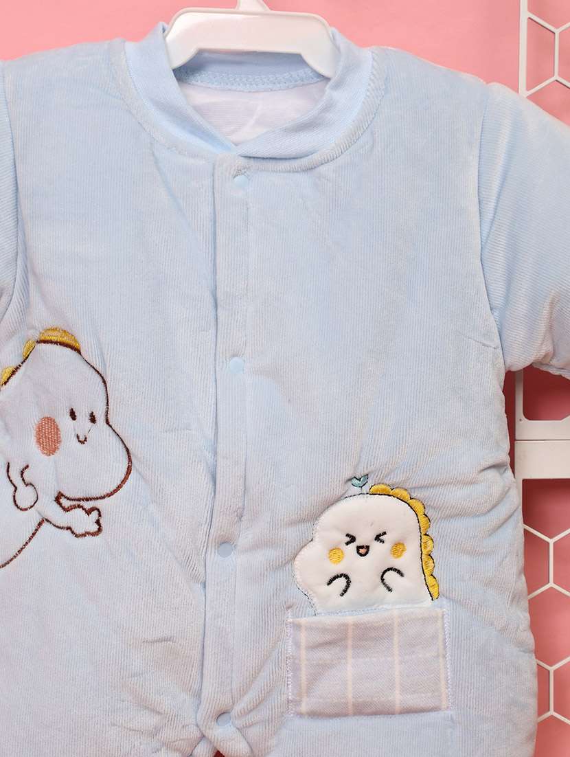 kids velvet full sleeve romper - 20687850 -  Standard Image - 2