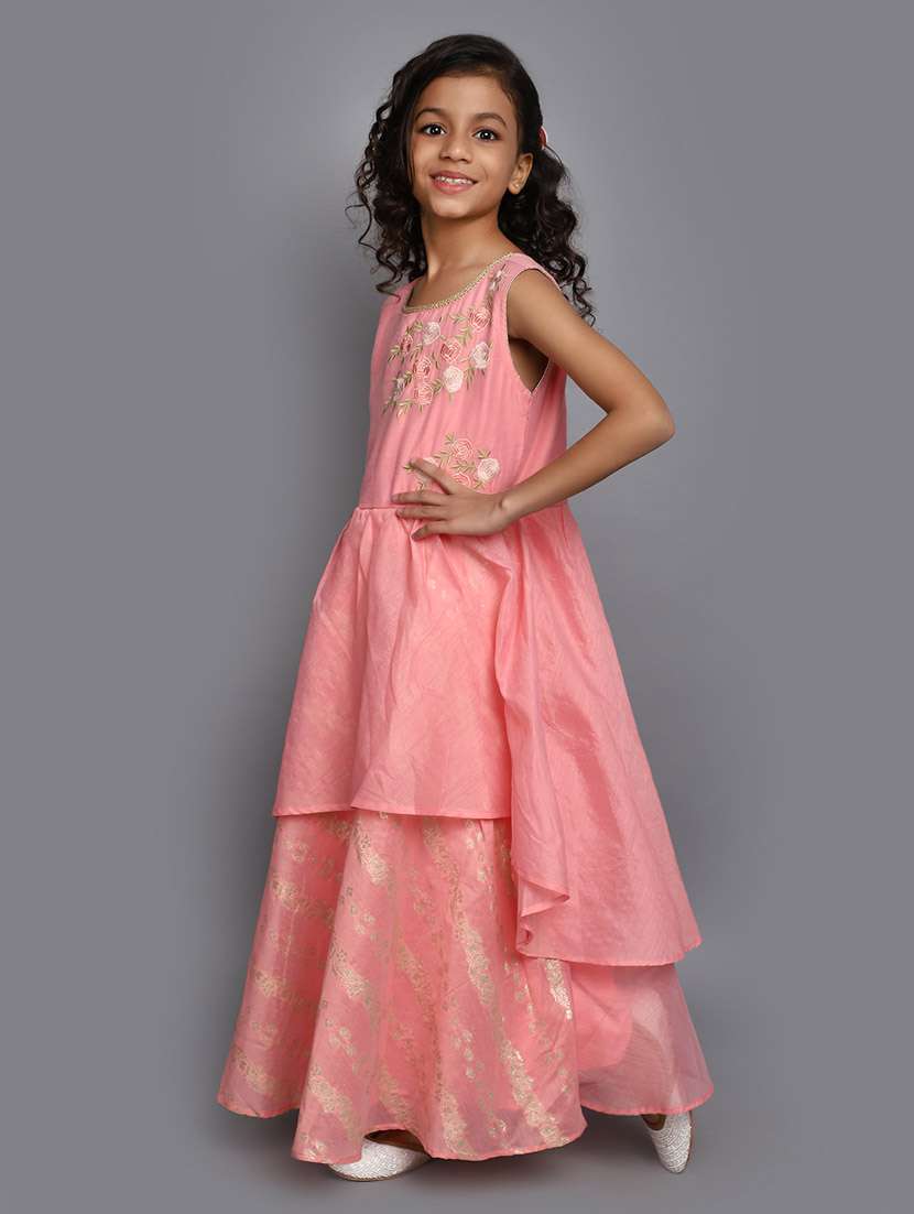 pink round neck neck party gown - 20687931 -  Standard Image - 2