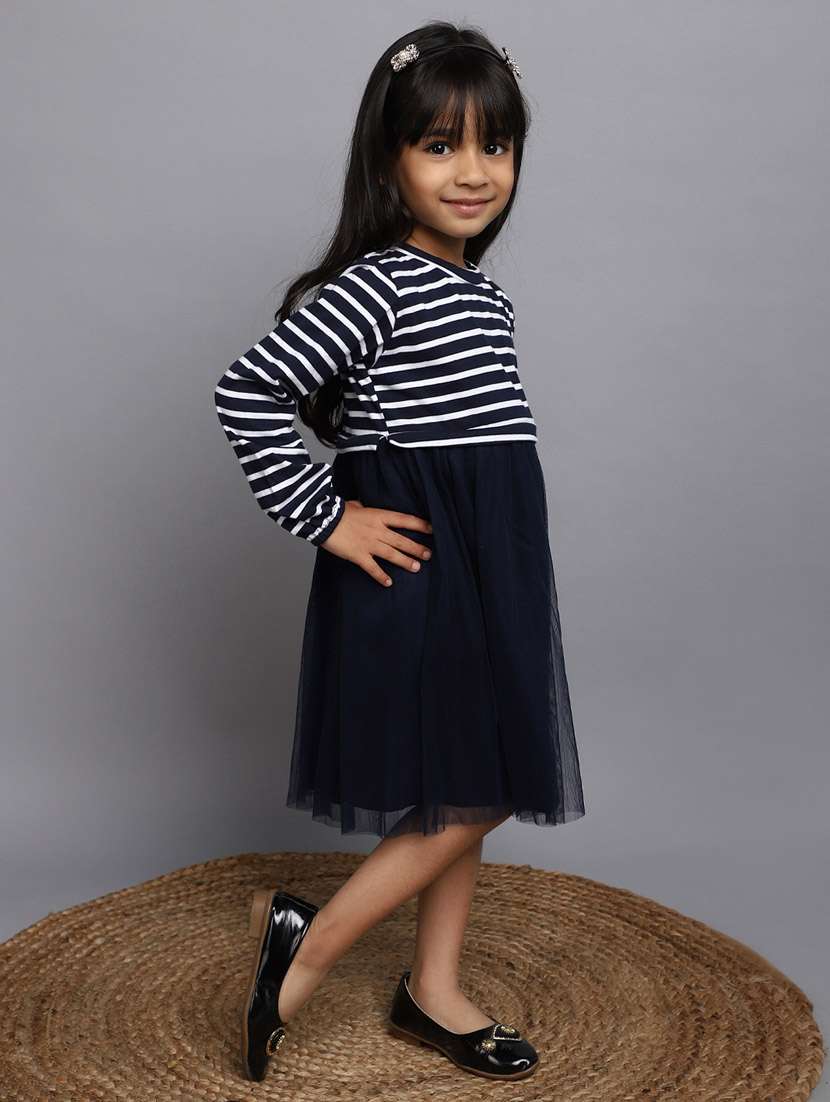 girls round neck long sleeves frock - 20687938 -  Standard Image - 2