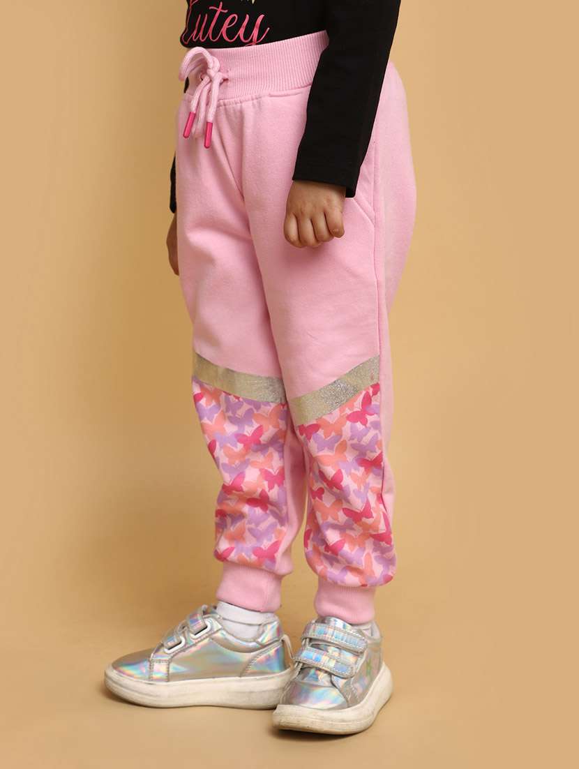 girls mid rise placement printed track pant - 20688028 -  Standard Image - 2