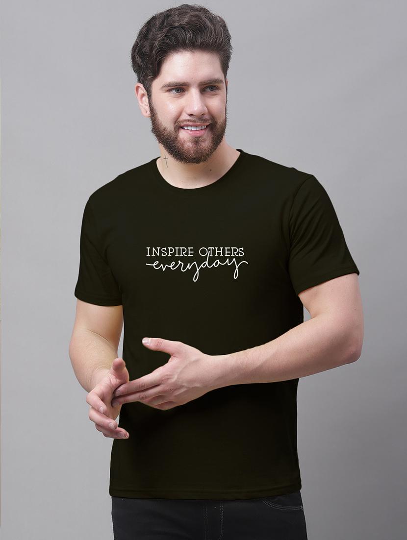 men black typographic round neck regular t-shirt - 20688118 - Zoom Image - 0