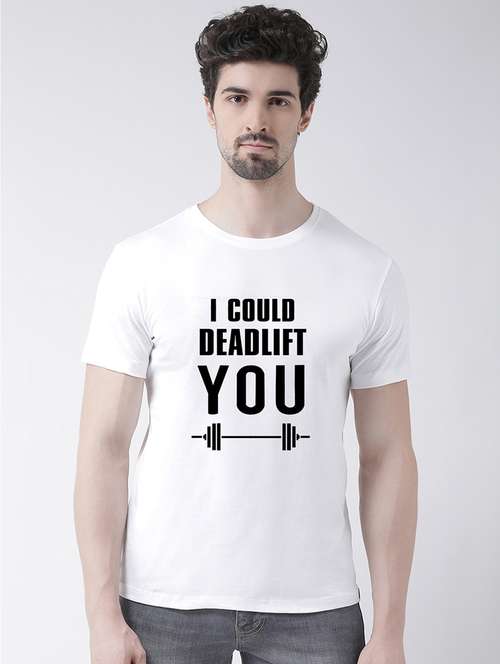 men round neck front print t-shirt - 20688137 - Standard Image - 0