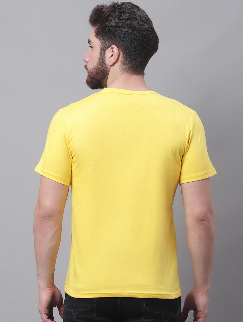 men yellow graphic round neck regular t-shirt - 20688187 - Standard Image - 2